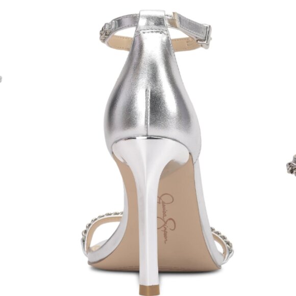 NEW JESSICA SIMPSON Silver Quiven High Heel Sandals 253 - Picture 6 of 10